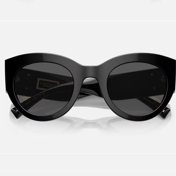 Versace Women’s Designer Sunglasses – Black & Gold Medusa - Picture 1 of 15